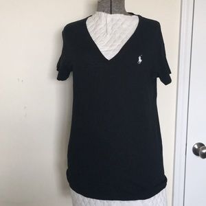 Black Women’s Ralph Lauren V Neck T-Shirt, Size L
